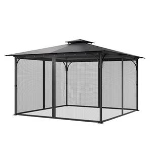 lot 4104 image: VEVOR Gazebo Netting Replacement, Fit Most 12 x 12 x 7.5 FT Gazebo Curtain, Outdoor Garden Net, 4-Panel Sidewall Mesh Net, Patio Midge Netting with Double Zipper, Canopy Screen (Netting Only) - Retail $47