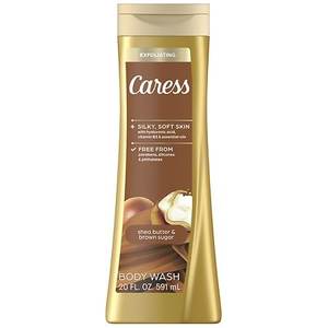 lot 4112 image: Caress Exfoliating Body Wash for Women  Shea Butter & Brown Sugar Shower Gel for All Skin 20 fl oz - Retail $8