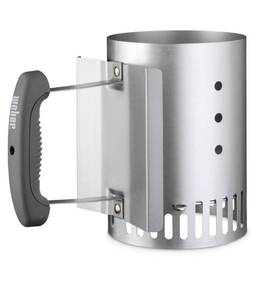 lot 4145 image: Weber Rapidfire Compact Chimney Starter Charcoal Grill Accessory That Lights Coals in Under 15 Minutes, Ideal for Smaller Grills (Smokey Joe &amp Jumbo Joe) - Retail $13