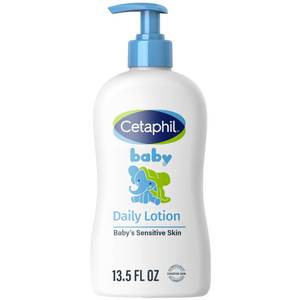 lot 4174 image: Cetaphil Baby Daily Lotion with Organic Calendula, 13.5 fl oz, Vitamin E, Sweet Almond & Sunflower Oils, Mineral Oil Free, Paraben Free, Dermatologist Tested, Clinically Proven for Sensitive Skin - Retail $10
