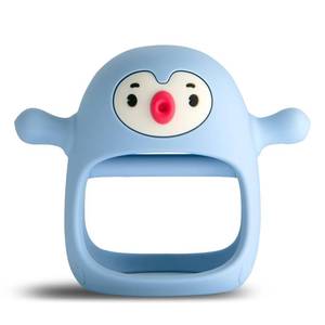 lot 4182 image: Smily Mia Baby Teething Toys for 0-6Months, Teethers for Babies 3-6Months  Penguin Teether  Hand Teether Teething Mittens for Teething Relief, Baby Pacifier Teething Pacifiers for Baby, Light Blue - Retail $10
