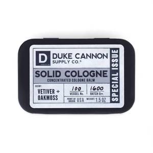lot 4216 image: Duke Cannon Supply Co. Solid Cologne for Men Special Issue Vetiver and Oakmoss (Fresh Air, Sandalwood) - Concentrated Balm, Travel-Friendly Tin, 1.5 oz - Retail $20