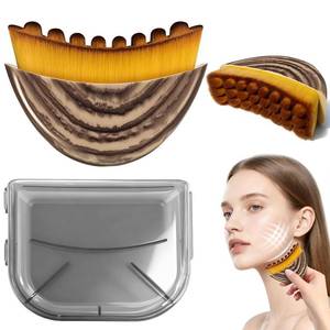 lot 4228 image: Lymphatic Contour Face Brush, Super Soft Manual Lymphatic Drainage Massager for Sculpting, Relieve Fatigue & Reduce Puffiness, with Portable Case Suitable for Facial Cleansing and Massage (1PCS) - Retail $6