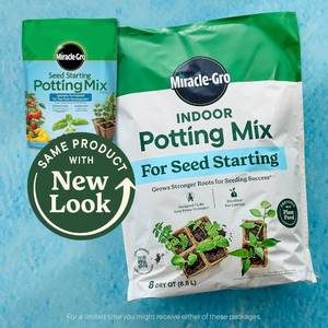 lot 4259 image: Miracle-Gro Indoor Potting Mix for Seed Starting, For Starting Vegetable, Flower, and Herb Seeds Indoors, Excellent for Cuttings, 8 qt.  - Retail $10
