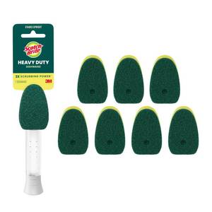 lot 4260 image: Scotch-Brite Heavy Duty Dishwand Kit, Includes 1 Wand & 7 Refill Pads, Keep Hands Out of the Mess - Retail $11