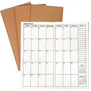 lot 4265 image: Travelers Notebook Inserts Jul 2026 - Dec 2027, Travelers Notebook Calendar, Weekly and Monthly Planner, Regular Size TN Journal, 8.3 x 4.25 inches, Set of 3 - Retail $10
