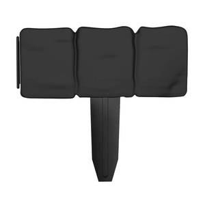 lot 4275 image: Plastic Garden Edging Stone-Look Border- Decorative Flower Bed Fence for Landscaping, 10 Pieces of Black Interlocking Lawn Stakes (8) - Retail $17