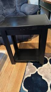 lot 1010 image: Black Side Table with Open Shelf 24 x 20 12 x 1312