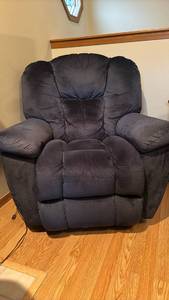 lot 1011 image: Swivel and Rocking Blue Upholstered  Recliner Chair - matches lot 1007
