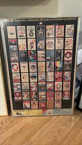 lot 1018 image: Chef Boyardee 50 Years All-Star Excellence Baseball Framed Poster and a Minimilist Ballparks print