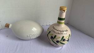 lot 1126 image: Mezzos Olive Oil Ceramic Bottle and Prima Garc�a Collection Decorative Bottle - empty bottles
