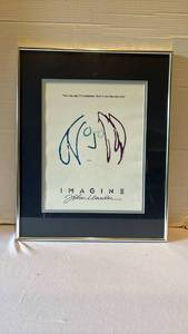 lot 1311 image: Framed Art Print of John Lennon��s Imagine