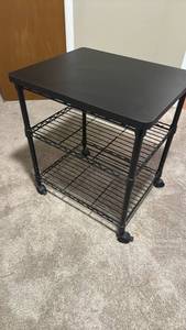 lot 1321 image: Black 3-Tier Wire Shelving Cart 27x24x20