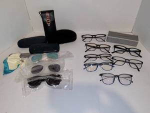 lot 2132 image: Eyeglasses Lot 13 Frames Sunglasses Cases Accessories