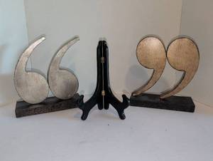 lot 2226 image: Decorative Number bookends 66 99 and black easel