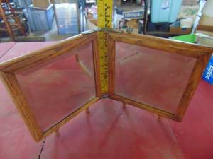 lot 4550 image: Oak Frame Folding Vanity Mirror