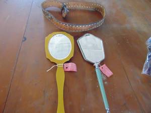 lot 4554 image: Pair of Vanity Mirrors and Belt