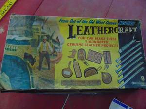 lot 4584 image: Leathercraft Kit - Box is a little rough