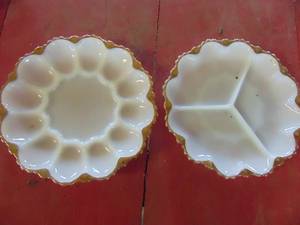 lot 4585 image: Fireking Relish and Egg Plate
