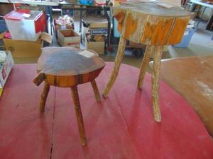 lot 4592 image: Folk Art Wooden Stools