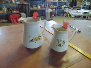 lot 4626 image: Pair of Stoneware Pitchers