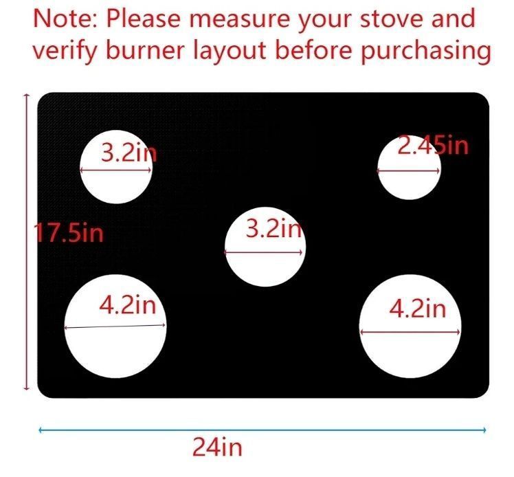 lot 37431 image: Stove Top Protector for Whirlpool Gas Stove Protectors 5 Burners, Fit Model WFG540H0ES01 WFG540H0EB01 WFG540H0EH01 WFG540H0EE01 WFG540H0EW01, 0.5MM Reusable Splatter Guard Stove Top Liner - Retail $26