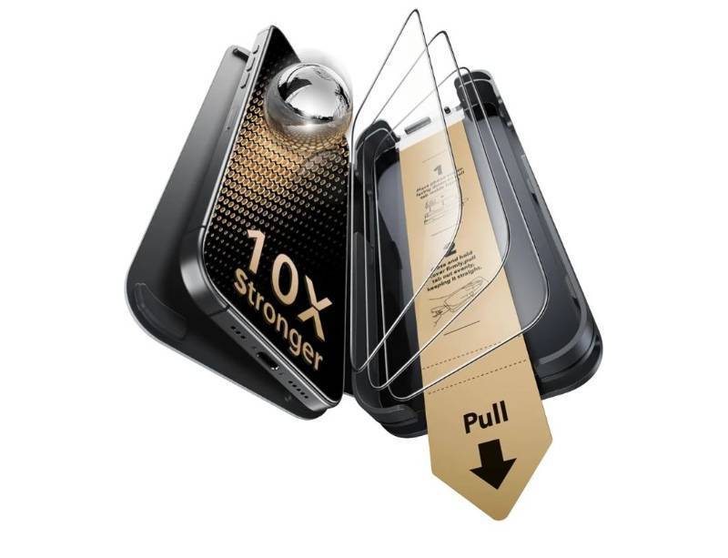 lot 58114 image: ESR Accessory Glass by Corning 2 Pack 9H Glass for iPhone 17iPhone 16 Pro Screen Protector, Military Grade Shatterproof & Durable with UltraFit Tray - Retail $8