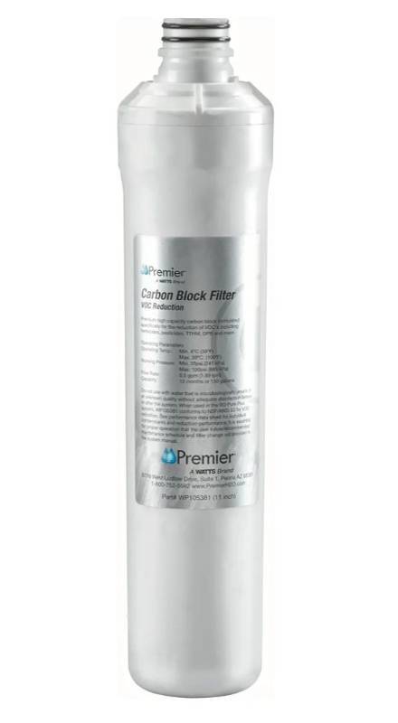lot 58041 image: Watts Premier WP105381 VOC Filter RO Pure Plus Reverse Osmosis Water Filter Replacement Kit, 1 Count, Silver - Retail $26