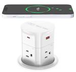 ANNQUAN 3.15 Pop Up Countertop Outlet with 15W Wireless Charger,Max 20W Power Delivery,800J Surge Protection, Pop Up Electrical Outlet with 4 Outlets 4 USB Ports for Home Office(ETL Listed) - Retail: $80"