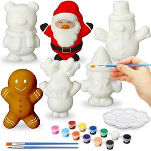 lot 1298 image: Lenwen 2 Pcs Christmas Squeeze Coloring Craft Kit Christmas Paint Your Own Squeeze Paintable Xmas Stress Relief Slow Rising for Xmas Goodie Bag Stocking Stuffer Painting Craft Party Gift Supplies