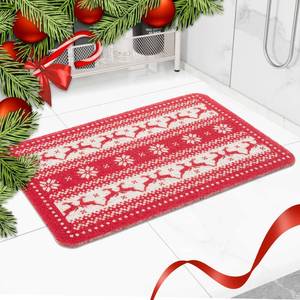 lot 1300 image: Hargiis Christmas Non-Slip Bathtub Mat, Anti Slip Shower Mat, Fast Drying Bathtub Mats, Foot Scrubber Mat, Anti Slip Mat for Tub, Floor, Bathroom, Kitchen, Home, Hotel (Reindeer Snowflake, 24x16) - Retail $19