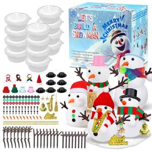 lot 1320 image: Outivity 12 Pack Build a Snowman Kit, Winter DIY Crafts for Kids, Modeling Clay Snowman Craft Kit, Kids Snowman Activities & Craft Gifts