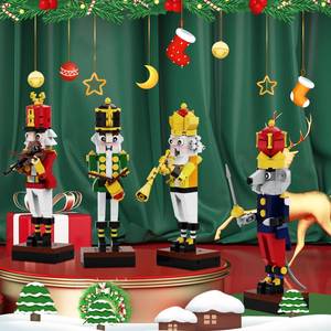 lot 5048 image: Christmas Nutcracker Building Kit - Xmas King and Soldier Set, a 4-in-1 for Teenagers as Puzzle Toys, Compatible with Lego for Desktop Ornament Model (697 Pcs) - Retail $30