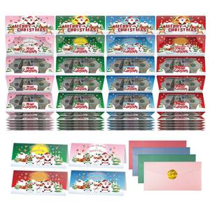 lot 13236 image: XiaosRen 4PCS Christmas Envelope Money Holder with 10 Slots, Surprise Cash Gift Card Holders for Men Women Girls Boys Xmas Party Supplies. - Retail $10