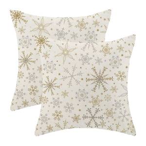 lot 13237 image: Sorktse Christmas Pillow Covers 18x18 Inch Set of 2 Snowflake Winter Throw Pillow Covers Xmas Grey Gold Snowflake Pillowcases Holiady Outdoor Decor for Living Room Bedroom Linen Square Cushion - Retail $14