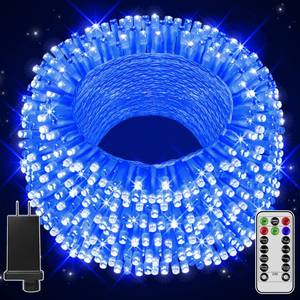 lot 13246 image: Ccinny 196FT 600 LED Christmas Lights Outdoor Waterproof, Timer & Memory Function, 8 Modes Blue String Lights Plug in Twinkle Lights for Xmas Tree Holiday Garden Indoor Party Decor - Retail $33