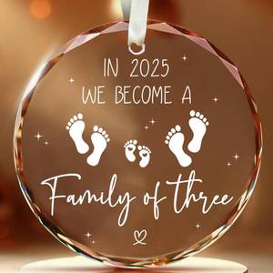 lot 13253 image: Fastpeace Family of Three Ornament 2025 - Baby First Christmas Ornament 2025 - Newborn Baby Boy, Girl - First Time Mom, Dad, Mommy, Daddy Gifts - Pregnancy, Newborn Gifts - Retail $16