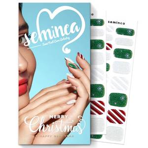 lot 13255 image: SEMINCA Semi Cured Gel Nail Strips-Salon Quality Quick Dry Christmas Gel Nail Art Stickers (Frost Strip)