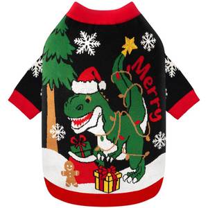 lot 13257 image: Dog Christmas Sweater Funny Dog Christmas Outfit Soft Warm Turtleneck Knitted Pet Clothes Cold Weather Puppy Clothes for Small Medium Dogs Cats - Retail $17