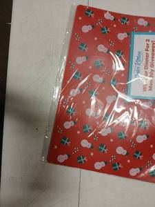 lot 13267 image: Holiday Cutting Mats Set Of 4 Red Snowman Presents Stars Candy Canes