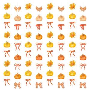 lot 13275 image: TaoBary 8 Pack Fall Decor Fall Pumpkin Garland 6.56 ft Orange Pumpkin Paper Bow Hanging Banner for Thanksgiving Autumn Harvest Birthday Party Home Indoor Outdoor Mantle Wall Decor - Retail $7