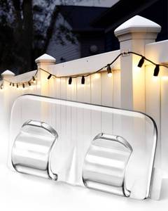 lot 13285 image: Hetyue Hooks for Outdoor String Lights Clips 40Pcs Heavy Duty Light Hook with Waterproof Adhesive Strips - Outside Clear Cord Holders for Hanging Christmas Lighting - Outdoors Sticky Clip - Retail $22