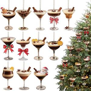 lot 13291 image: Xuhal 60 Pcs Whiskey Christmas Ornaments for Tree Barrel Assorted Christmas Hanging Gifts for Men Adult Xmas Tree Home Party