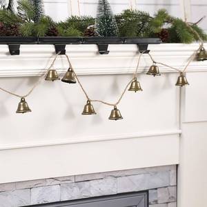 lot 13297 image: Christmas Decorations -Bells Christmas Garland-Rustic Bells Garland Banner for Christmas Tree Mantle Fireplace and Wall Decor - Retail $10