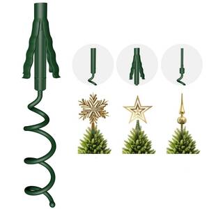 lot 13302 image: Christmas Tree Topper Holder Universal Twist-On Stabilizer with Adjustable Attachment for Tree Top Decorations, Fits Most Tree Bases (Green) - Retail $25