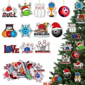 lot 13311 image: Chunful 36 Pcs Bowling Ornaments Wooden Bowling Ornament for Tree Bulk Hanging Tree Decorations DIY Crafts Sports Lover Gifts for Sport Game Day Party Supplies - Retail $13
