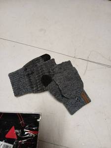 lot 13316 image: Fingerless Gloves Gray Convertible Mittens