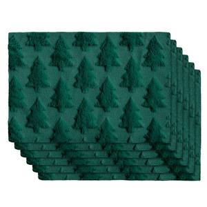 lot 13326 image: Artoid Mode Xmax Trees Beige Christmas Placemats Set of 6, 12x18 Inch Soft Plush Faux Fur Wool Holiday Winter Table Mats for Party Kitchen Dining Decoration - Retail $22