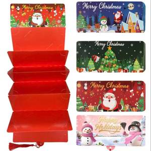 lot 13332 image: 4pcs 2026 New Christmas Cash Envelope and DIY Card Holders with 10 Slots Money Present Book Booklet for Surprise Xmas Gift Giving Bulk Party Supplies(Pink Red Green Blue