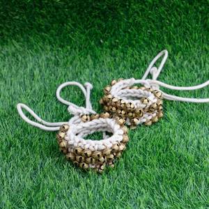 lot 13342 image: Art Of Creation Kathak Dancing Ghungroo 50 50 Big Bells Dancing Anklet Pair Classical Dancers Musical Instrument Bharatnatayam Ghungru (Tied in White Cord) - Retail $29
